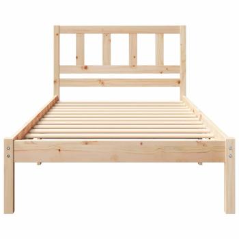 Bettgestell mit Kopfteil Braun 75 x 190 cm Massivkiefer