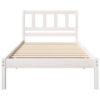 Bettgestell mit Kopfteil Weiß 75 x 190 cm Massivkiefer