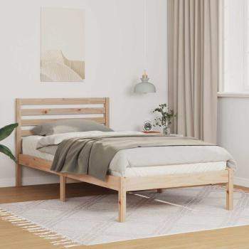ARDEBO.de - Bettgestell mit Kopfteil Braun 90 x 200 cm Massivkiefer