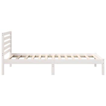 Bettgestell mit Kopfteil Weiß 90 x 200 cm Massivkiefer