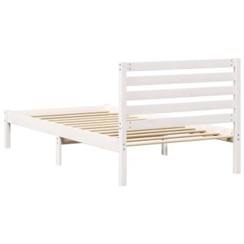 Bettgestell mit Kopfteil Weiß 90 x 200 cm Massivkiefer