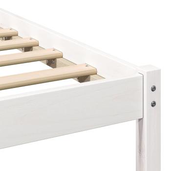 Bettgestell mit Kopfteil Weiß 90 x 200 cm Massivkiefer