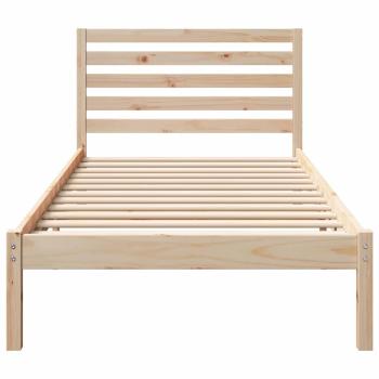 Bettrahmen mit Kopfteil Braun 90 x 190 cm Massives Kiefernholz