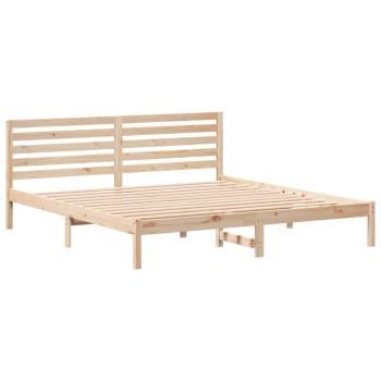 Bettgestell mit Kopfteil Braun 180 x 200 cm Massivkiefer