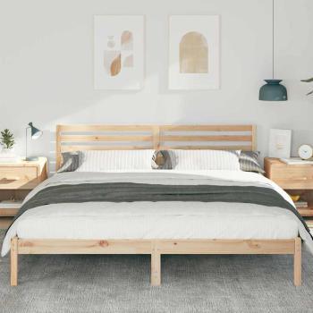 Bettgestell mit Kopfteil Braun 180 x 200 cm Massivkiefer