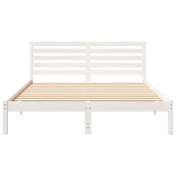 Bettgestell mit Kopfteil Weiß 150 x 200 cm Massivkiefer