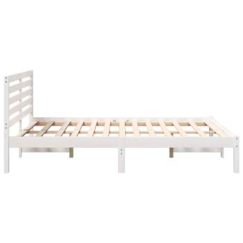 Bettgestell mit Kopfteil Weiß 120 x 200 cm Massivkiefer
