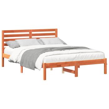 Bettgestell mit Kopfteil Wachsbraun 120 x 200 cm Massivkiefer