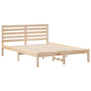 Bettgestell mit Kopfteil Braun 140 x 190 cm Massivkiefer