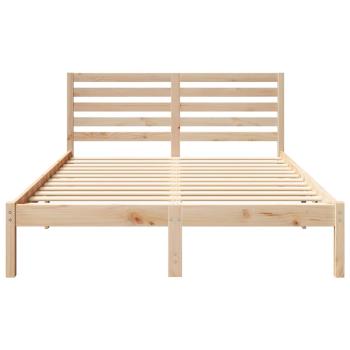 Bettgestell mit Kopfteil Braun 140 x 190 cm Massivkiefer