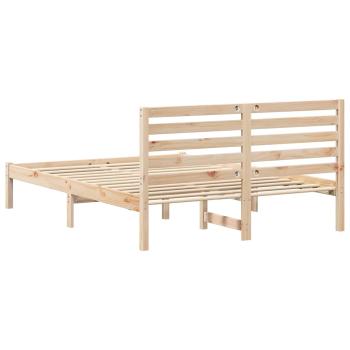 Bettgestell mit Kopfteil Braun 140 x 190 cm Massivkiefer