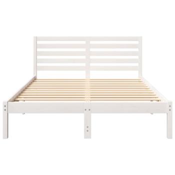 Bettgestell mit Kopfteil Weiß 140 x 190 cm Massivkiefer