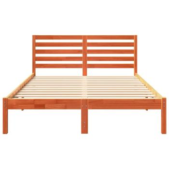 Bettgestell mit Kopfteil Wachsbraun 135 x 190 cm Massivkiefer