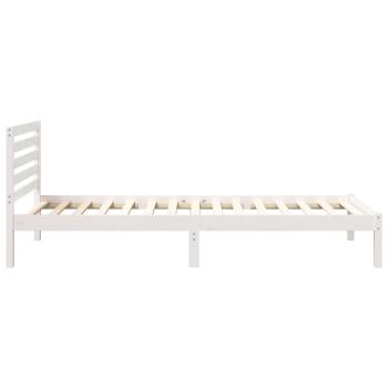 Bettgestell mit Kopfteil Weiß 90 x 210 cm Massivkiefer