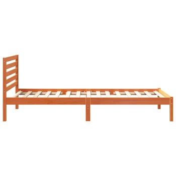 ARDEBO.de - Bettgestell mit Kopfteil Wachsbraun 90 x 210 cm Massivkiefer