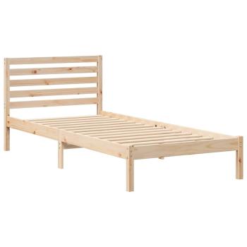 Bettgestell mit Kopfteil Braun 100 x 210 cm Massivkiefer