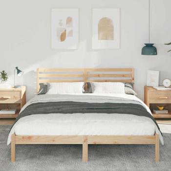 Bettgestell mit Kopfteil Braun 160 x 210 cm Massivkiefer
