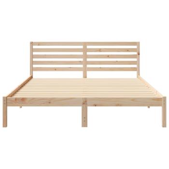 Bettgestell mit Kopfteil Braun 160 x 210 cm Massivkiefer