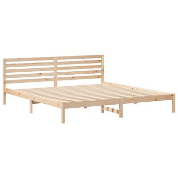 Bettgestell mit Kopfteil Braun 180 x 210 cm Massivkiefer