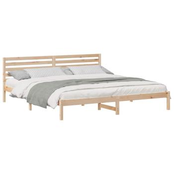 Bettgestell mit Kopfteil Braun 180 x 210 cm Massivkiefer
