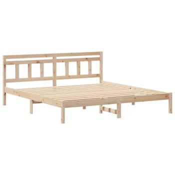 Bettgestell mit Kopfteil Braun 200 x 200 cm Kiefernholz