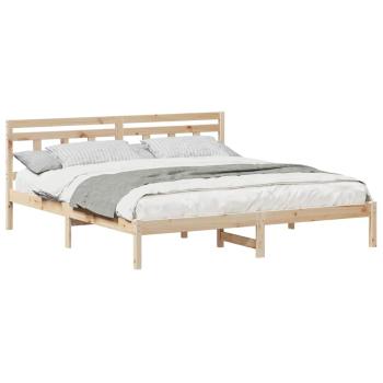 Bettgestell mit Kopfteil Braun 200 x 200 cm Kiefernholz