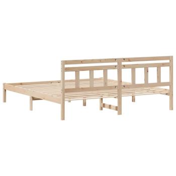 Bettgestell mit Kopfteil Braun 200 x 200 cm Kiefernholz
