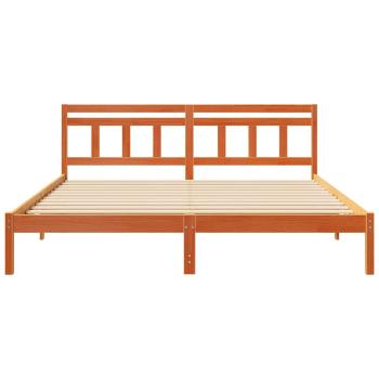 Bettgestell mit Kopfteil Braun 180 x 200 cm Kiefernholz