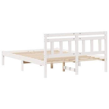 Bettgestell mit Kopfteil Weiß 140 x 190 cm Kiefernholz
