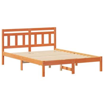 Bettgestell mit Kopfteil Braun 140 x 190 cm Massivholz Kiefer