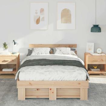 Bettgestell mit Kopfteil Braun 120 x 190 cm Massivkiefer
