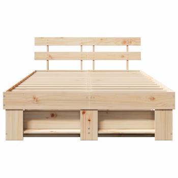 Bettgestell mit Kopfteil Braun 120 x 190 cm Massivkiefer
