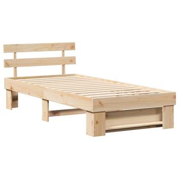 Bettgestell mit Kopfteil Braun 80 x 200 cm Massivkiefer