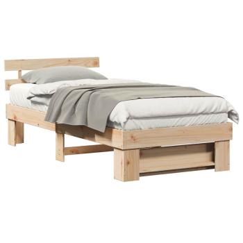 Bettgestell mit Kopfteil Braun 80 x 200 cm Massivkiefer