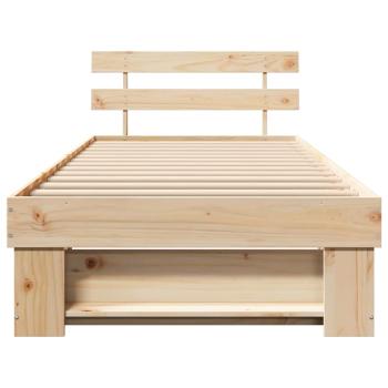 Bettgestell mit Kopfteil Braun 75 x 190 cm Massivkiefer