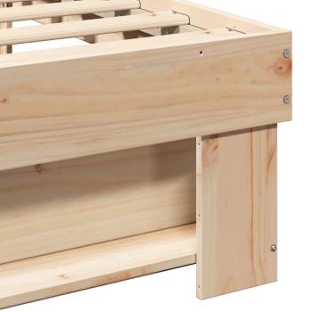 Bettgestell mit Kopfteil Braun 75 x 190 cm Massivkiefer