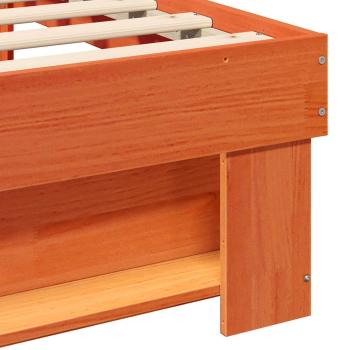 Bettgestell mit Kopfteil Wachsbraun 75 x 190 cm Kiefernholz