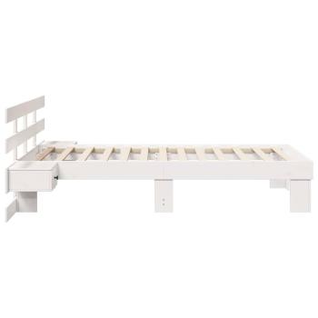 Bettgestell mit Schubladen mit Kopfteil Weiß 90 x 200 cm Massivkiefer