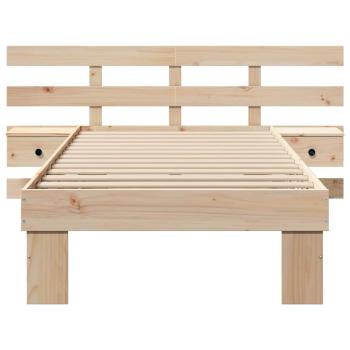 Bettgestell mit Schubladen mit Kopfteil Braun 90 x 190 cm Massivkiefer