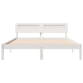 Bettgestell Weiß 160 x 200 cm Massivkiefer