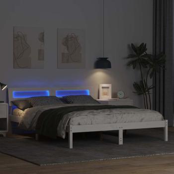 Bettgestell Weiß 150 x 200 cm Massivkiefer