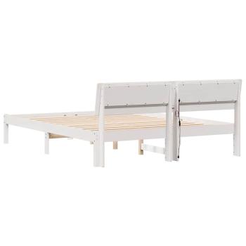 Bettgestell Weiß 150 x 200 cm Massivkiefer