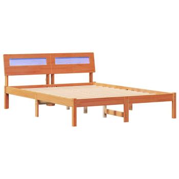 Bettgestell Wachsbraun 140 x 190 cm Massivkiefer