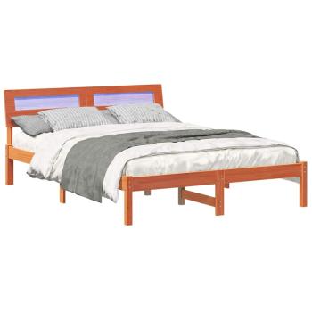 Bettgestell Wachsbraun 140 x 190 cm Massivkiefer