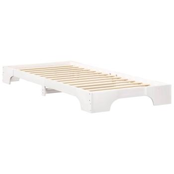 Bodenbettgestell mit Speicher Weiß 80 x 210 cm Holz
