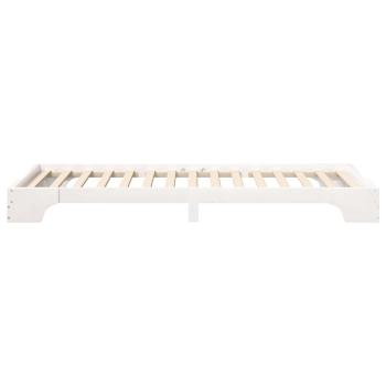 Bodenbettgestell mit Speicher Weiß 80 x 210 cm Holz