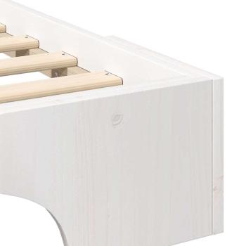 Bodenbettgestell mit Speicher Weiß 80 x 210 cm Holz