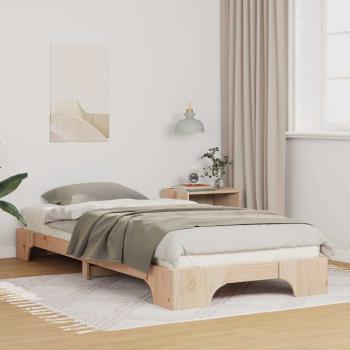 ARDEBO.de - Bodenbettgestell mit Speicher Braun 100 x 210 cm Holz