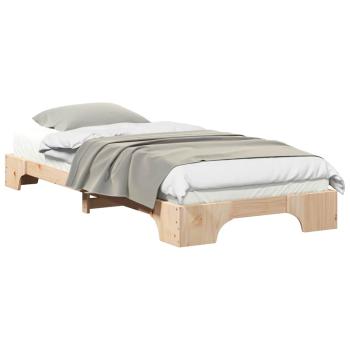 Bodenbettgestell mit Speicher Braun 100 x 210 cm Holz