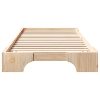 Bodenbettgestell mit Speicher Braun 100 x 210 cm Holz